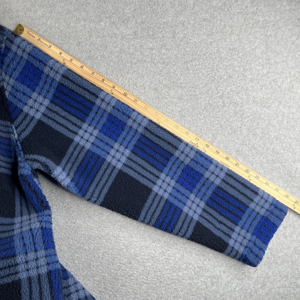 Quiksilver Sherpa Full Zip Sweatshirt Jacket Mens L Blue Plaid Warm Pockets New - Picture 13 of 14